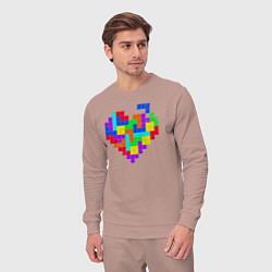 Костюм хлопковый мужской Color tetris, цвет: пыльно-розовый — фото 2