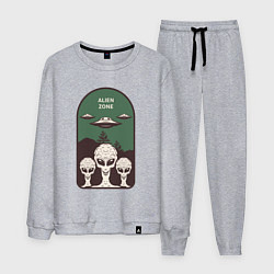 Костюм хлопковый мужской Пришельцы - alien zone, цвет: меланж