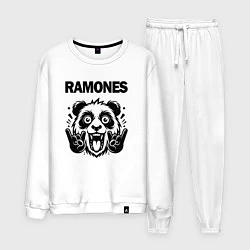 Костюм хлопковый мужской Ramones - rock panda, цвет: белый