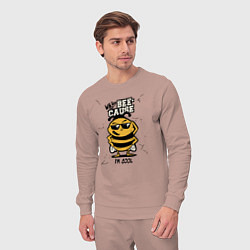 Костюм хлопковый мужской Why bee cause im cool, цвет: пыльно-розовый — фото 2