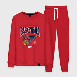 Костюм хлопковый мужской Баскетбол Калифорния, цвет: красный