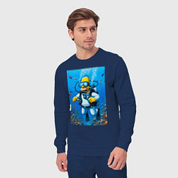 Костюм хлопковый мужской Homer diving - ai art, цвет: тёмно-синий — фото 2