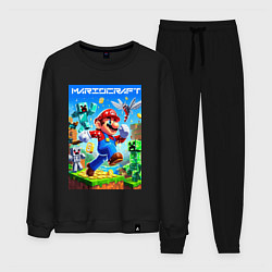Костюм хлопковый мужской Mario in Minecraft - ai art collaboration, цвет: черный