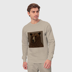 Костюм хлопковый мужской Медведь странный, цвет: миндальный — фото 2