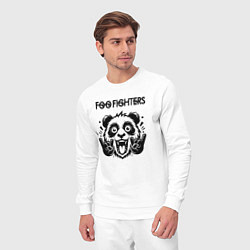 Костюм хлопковый мужской Foo Fighters - rock panda, цвет: белый — фото 2