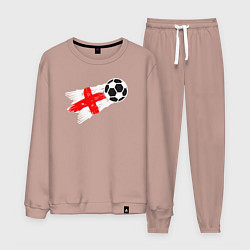 Костюм хлопковый мужской Футбол Англии, цвет: пыльно-розовый