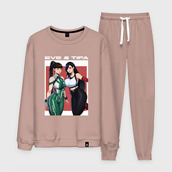 Костюм хлопковый мужской Тифа и Ева girls fantasy, цвет: пыльно-розовый
