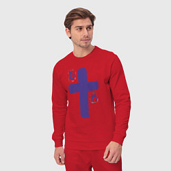 Костюм хлопковый мужской Depeche Mode - sofad cross, цвет: красный — фото 2
