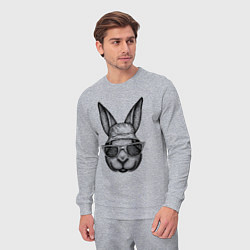 Костюм хлопковый мужской Зайка-хипстер, цвет: меланж — фото 2