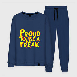 Костюм хлопковый мужской Proud to be a freak, цвет: тёмно-синий