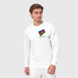 Костюм хлопковый мужской Im Azerbaijani - motto, цвет: белый — фото 2