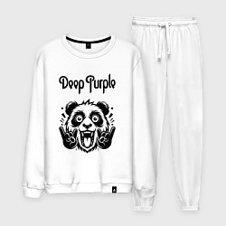 Костюм хлопковый мужской Deep Purple - rock panda, цвет: белый