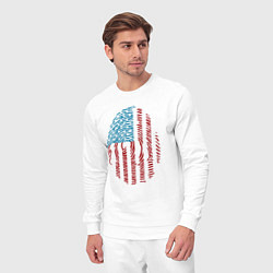 Костюм хлопковый мужской Отпечаток США, цвет: белый — фото 2