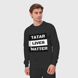 Костюм хлопковый мужской Tatar lives matter, цвет: черный — фото 2