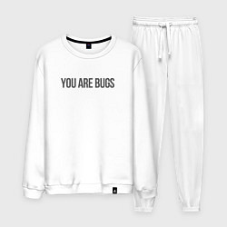 Костюм хлопковый мужской You are bugs - 3 Body Problem, цвет: белый