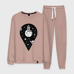 Костюм хлопковый мужской Точка космоса, цвет: пыльно-розовый