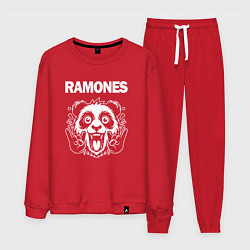 Костюм хлопковый мужской Ramones rock panda, цвет: красный