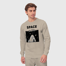 Костюм хлопковый мужской Морской космос, цвет: миндальный — фото 2