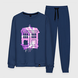 Костюм хлопковый мужской Pink tardis, цвет: тёмно-синий