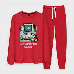 Костюм хлопковый мужской Компьютерный клуб, цвет: красный