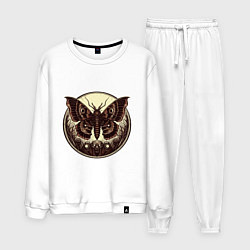 Костюм хлопковый мужской Жуткие монстры и бабочка, цвет: белый