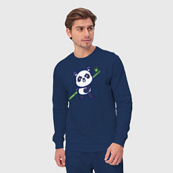 Костюм хлопковый мужской Панда воин, цвет: тёмно-синий — фото 2