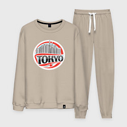 Костюм хлопковый мужской Tokyo city, цвет: миндальный