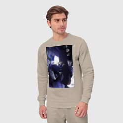 Костюм хлопковый мужской Магическая битва Сатору Годзё Сугуру Гэто, цвет: миндальный — фото 2