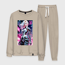 Костюм хлопковый мужской Pretty Barbie blond - cyberpunk ai art, цвет: миндальный