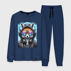 Костюм хлопковый мужской Urban fox - ai art, цвет: тёмно-синий