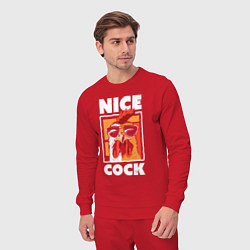 Костюм хлопковый мужской Nice cock, цвет: красный — фото 2
