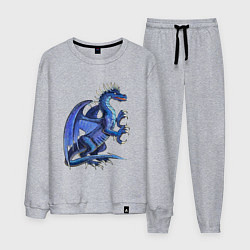 Костюм хлопковый мужской Azure dragon, цвет: меланж
