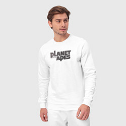 Костюм хлопковый мужской Planet of the apes logo, цвет: белый — фото 2