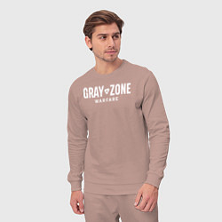 Костюм хлопковый мужской Gray zone warfare logo, цвет: пыльно-розовый — фото 2