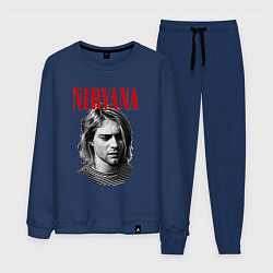 Костюм хлопковый мужской Nirvana kurt donald cobain, цвет: тёмно-синий