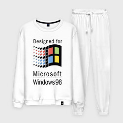 Костюм хлопковый мужской Разработанный для windows 98, цвет: белый