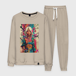 Мужской костюм Белокурая индейская девушка в японском кимоно - жи