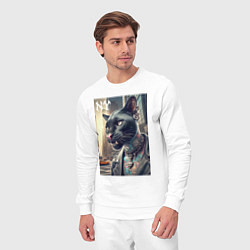 Костюм хлопковый мужской Cool dude panther from New York - ai art, цвет: белый — фото 2