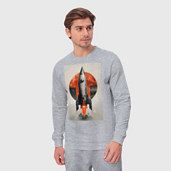 Костюм хлопковый мужской Постер ракеты, цвет: меланж — фото 2