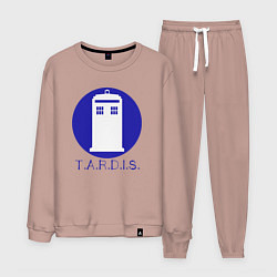 Костюм хлопковый мужской Blue tardis, цвет: пыльно-розовый