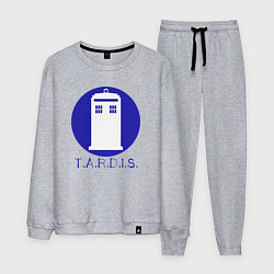 Костюм хлопковый мужской Blue tardis, цвет: меланж