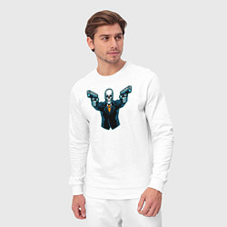 Костюм хлопковый мужской Skeletor killer, цвет: белый — фото 2
