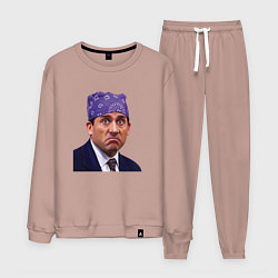 Костюм хлопковый мужской Prison mike Michael Scott офис, цвет: пыльно-розовый