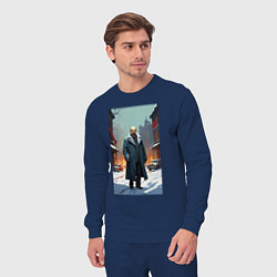 Костюм хлопковый мужской Ленин зимой без охраны - нейросеть, цвет: тёмно-синий — фото 2