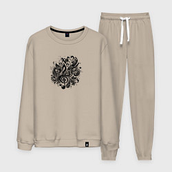 Мужской костюм Орнамент со скрипичным ключом тату стиль