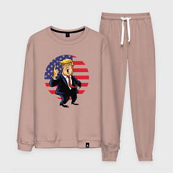 Костюм хлопковый мужской USA - Trump, цвет: пыльно-розовый