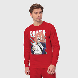 Костюм хлопковый мужской Человек-бензопила Пауэр Power, цвет: красный — фото 2