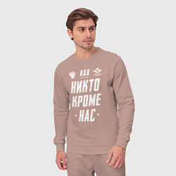 Костюм хлопковый мужской Девиз ВДВ РФ, цвет: пыльно-розовый — фото 2