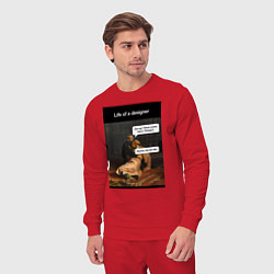 Костюм хлопковый мужской Дизайнер, цвет: красный — фото 2