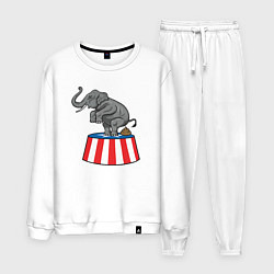 Костюм хлопковый мужской Poop elephant, цвет: белый